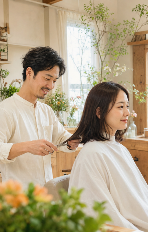サロンで働く美容師
